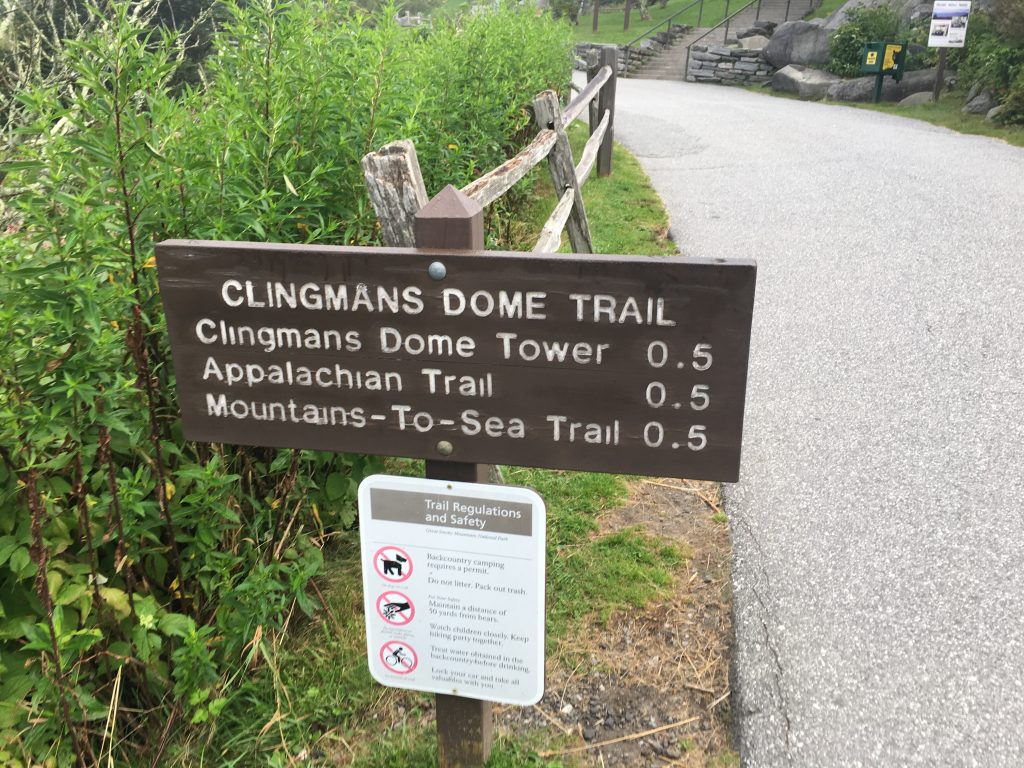 At the start of Clingman's Dome Trail